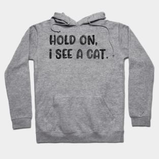 Hold On I See A Cat, Funny Cat Lovers Hoodie